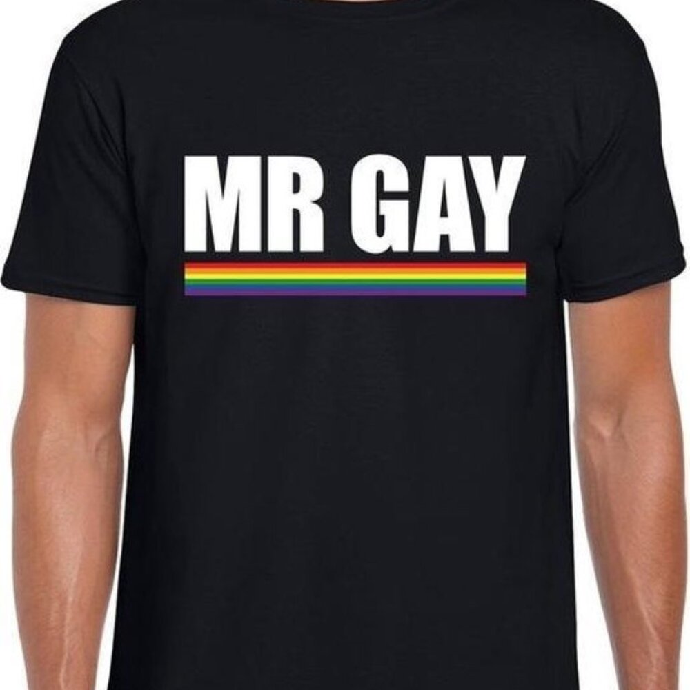 Gay Pride t-shirt zwart Mr Gay heren - LGBT